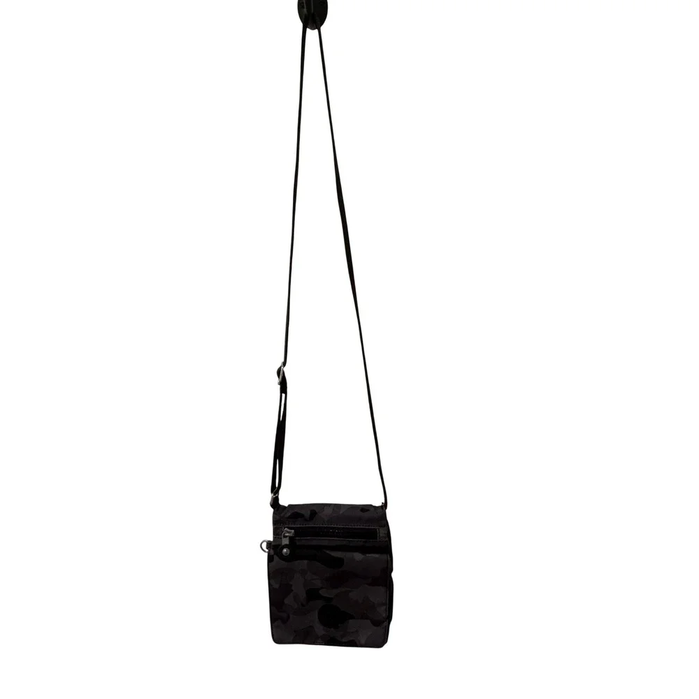 Kipling Grey Camo Small Crossbody Organizer Bag Nylon Adjustable Strap